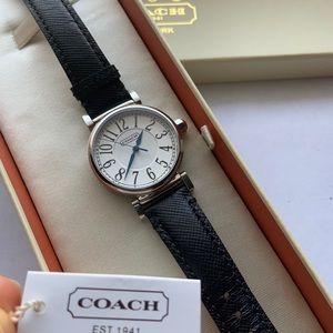 Coach Black Leather Watch